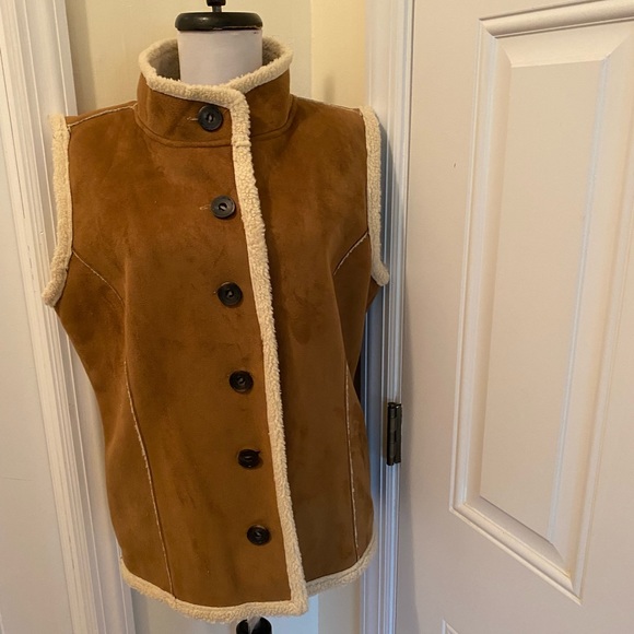 Alps Sportswear Faux Suede Shearling Vest size M NWT - Picture 6 of 11